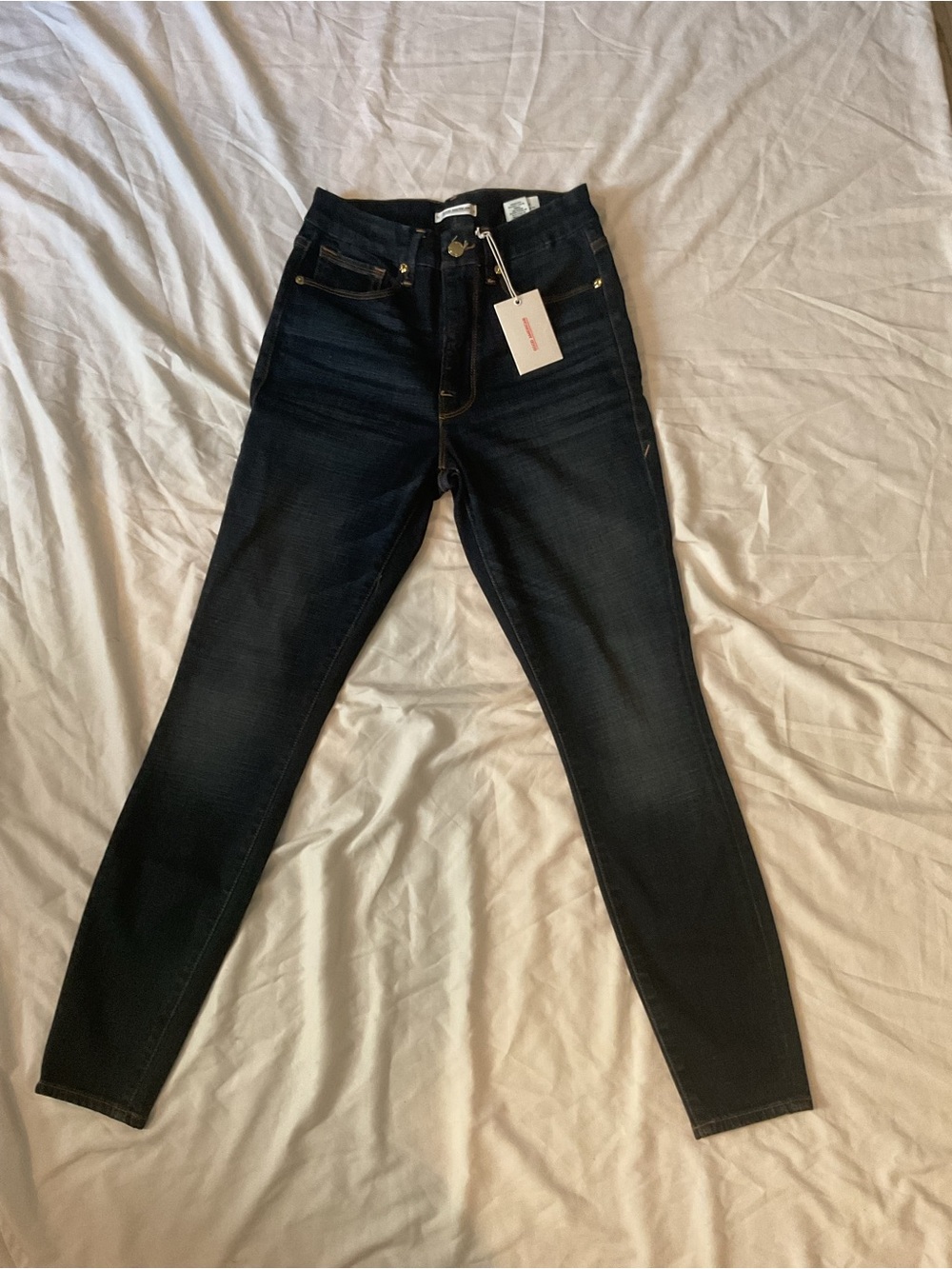 Good American Women's Dark Indigo High-Rise Skinny Jeans Western Wear